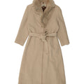 HENRY WHITE Womens Overcoat UK 14 Large Off White Chevron Wool Vintage Henry White and Second-Hand Henry White from Messina Hembry 