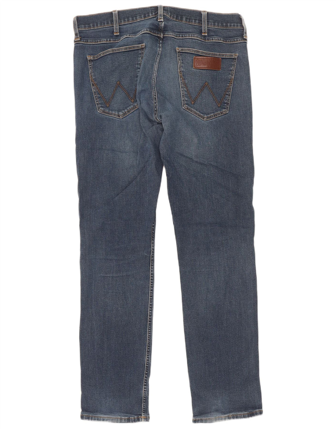 Wrangler Mens Regular Fit Straight Jeans W34 L32 Blue Cotton