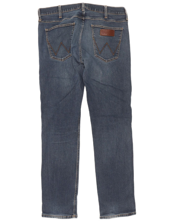 Jeans dritti da uomo Wrangler vestibilità regolare W34 L32 cotone blu
