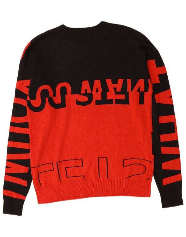 Ανδρικό πουλόβερ Zara Graphic Crew Neck Jumper Medium Red Colorblock Nylon