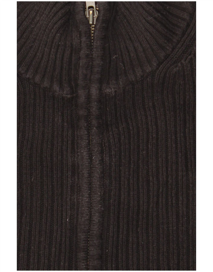 Calvin Klein Mens Zip Neck Jumper Sweater Large Black Cotton