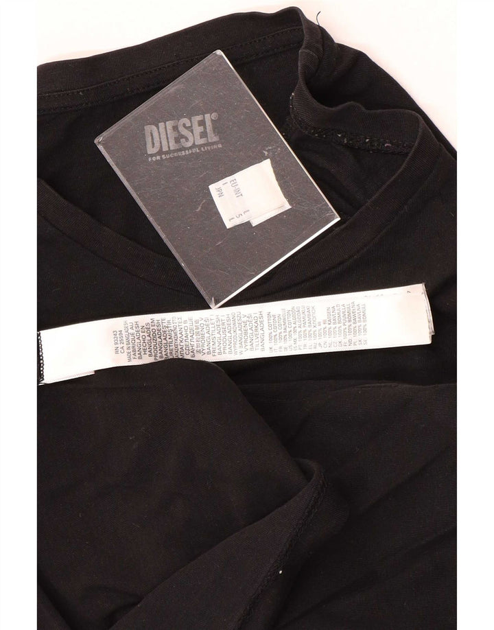 Diesel Mens T-Shirt Top Large Black Cotton