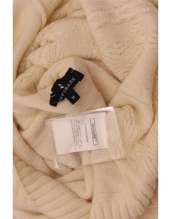 Navigare Mens Roll Neck Jumper Sweater Medium Off White Wool