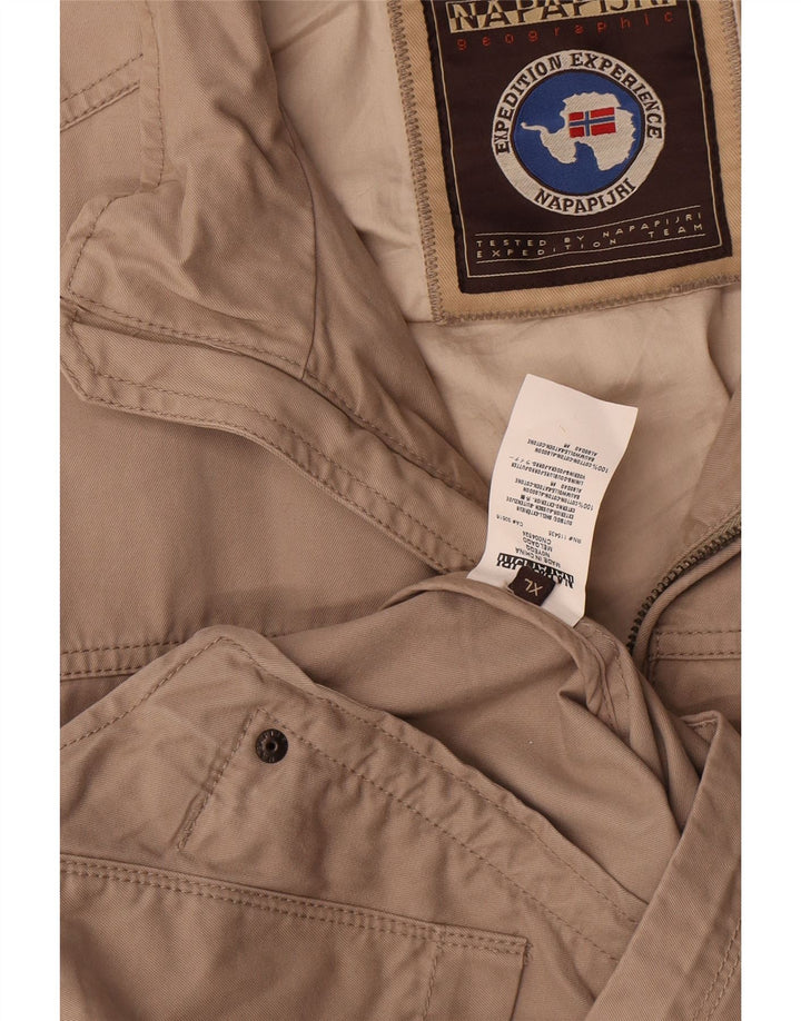 Napapijri Womens Bomber Jacket UK 18 XL Beige Cotton