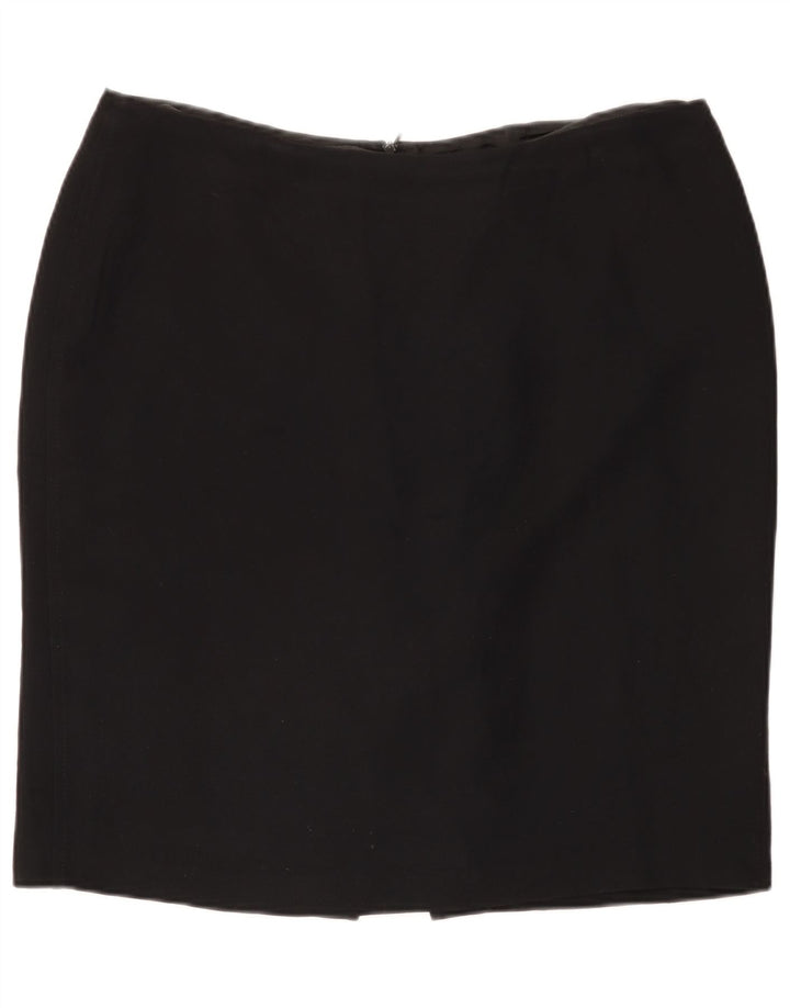 Marks & Spencer Dame Mini Pencil Skirt UK 20 2XL W40 Sort Polyester