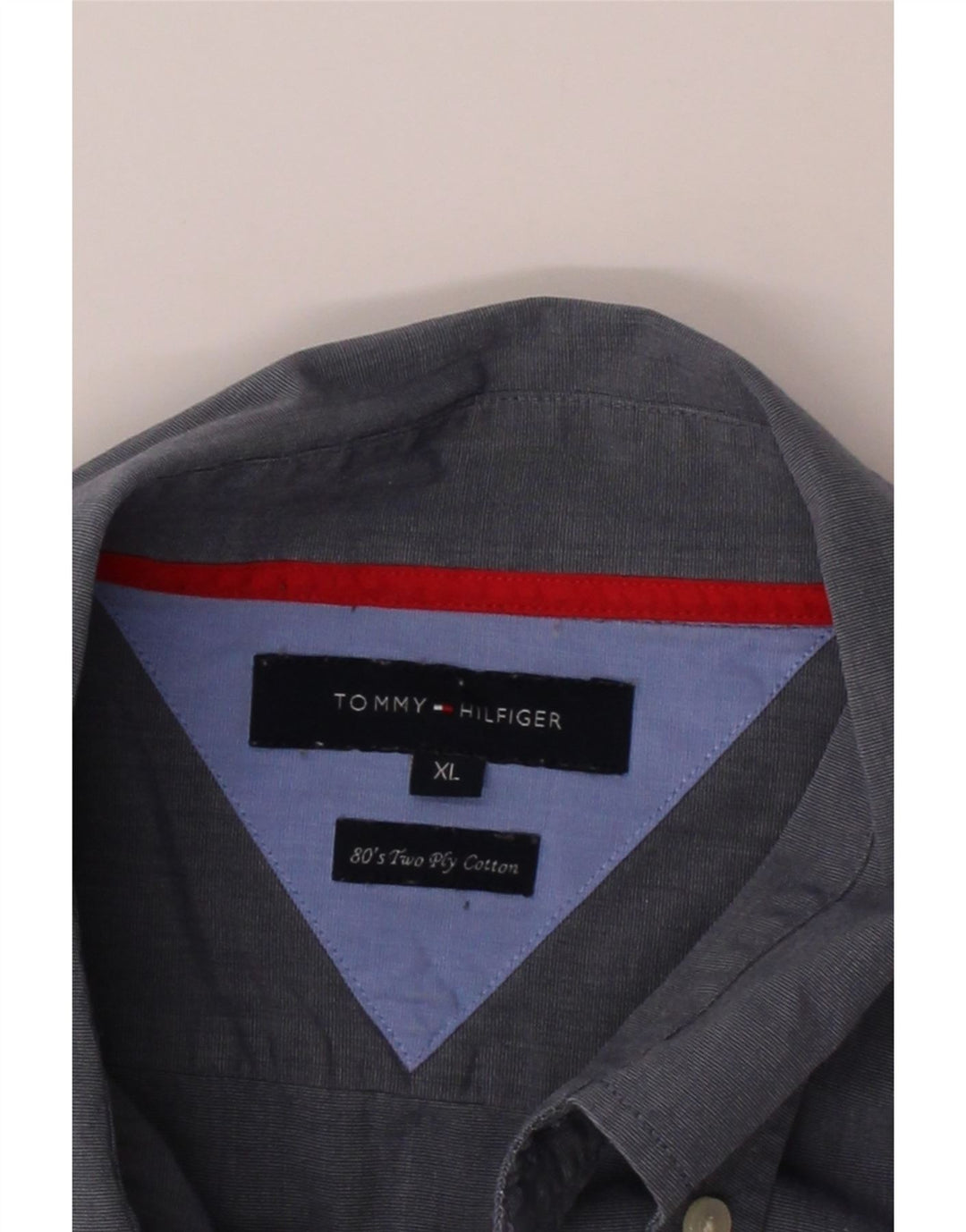 TOMMY HILFIGER Mens Shirt XL Navy Blue Cotton