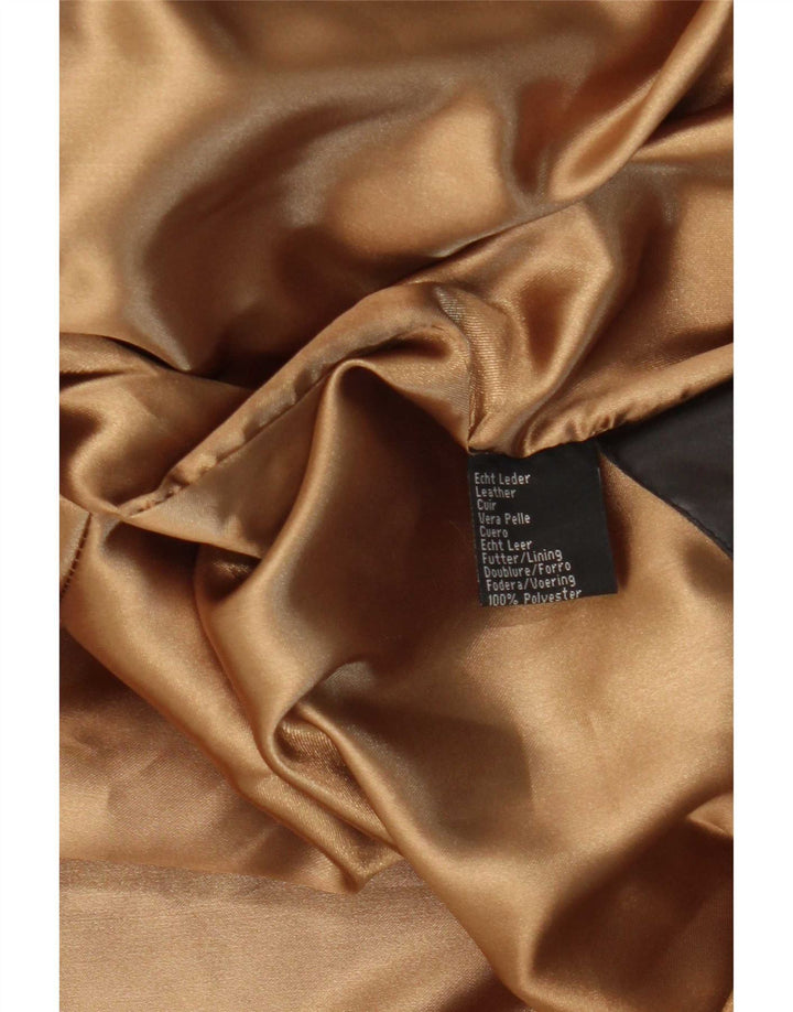 HI-Buxter Womens Suede Jacket IT 42 Medium Brown Leather