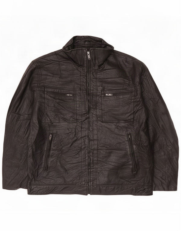 Chaqueta de cuero para hombre Canda UK 44 2XL Negro