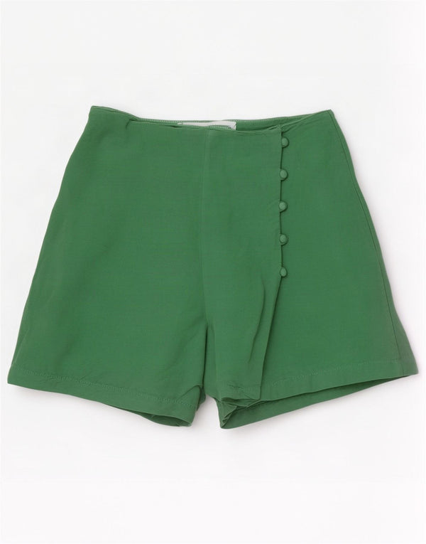 Zara Womens Casual Shorts Small W26 Green Linen