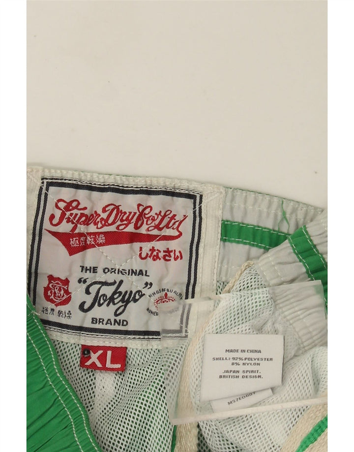 Superdry Mens Graphic Swimming Shorts XL Green Colourblock Polyester