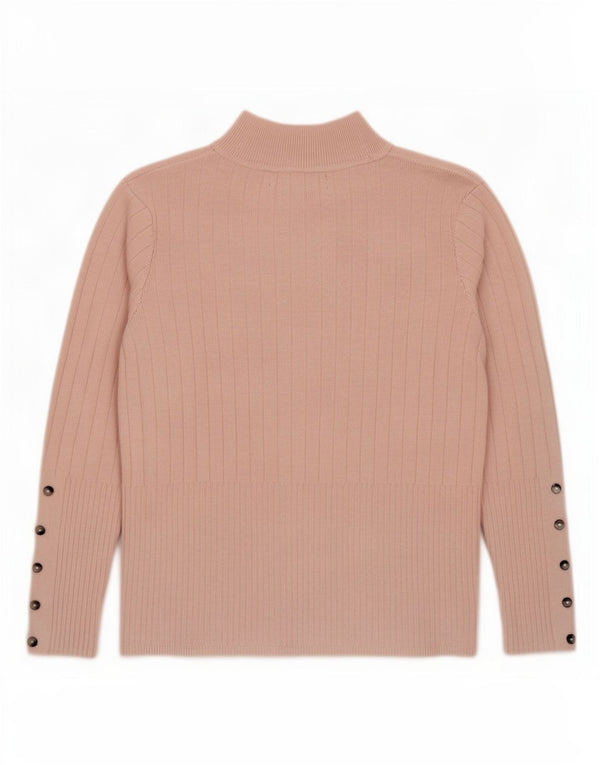Marks & Spencer Womens Turtle Neck Jumper Sweater UK 12 Medium Pink