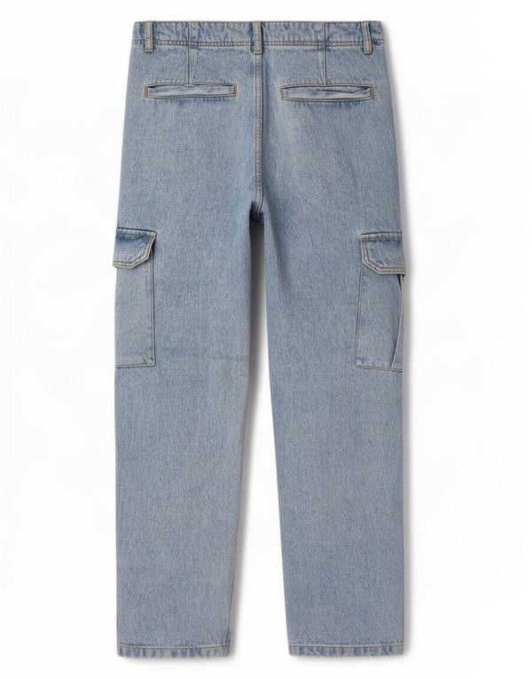 Ανδρικό τζιν Zara Cargo ψηλόμεσο EU 40 Medium W31 L29 Μπλε βαμβακερό