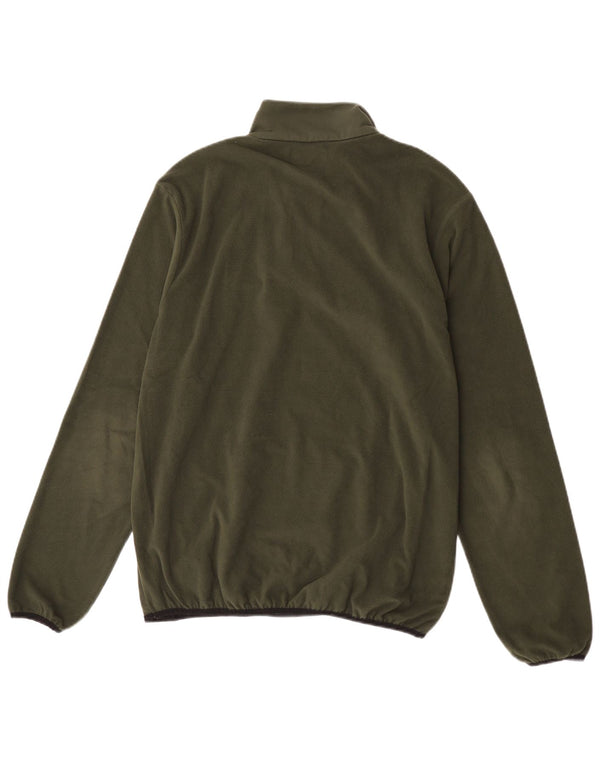 Suéter de lã feminino Kappa com zíper e gola UK 18 XL cáqui poliéster