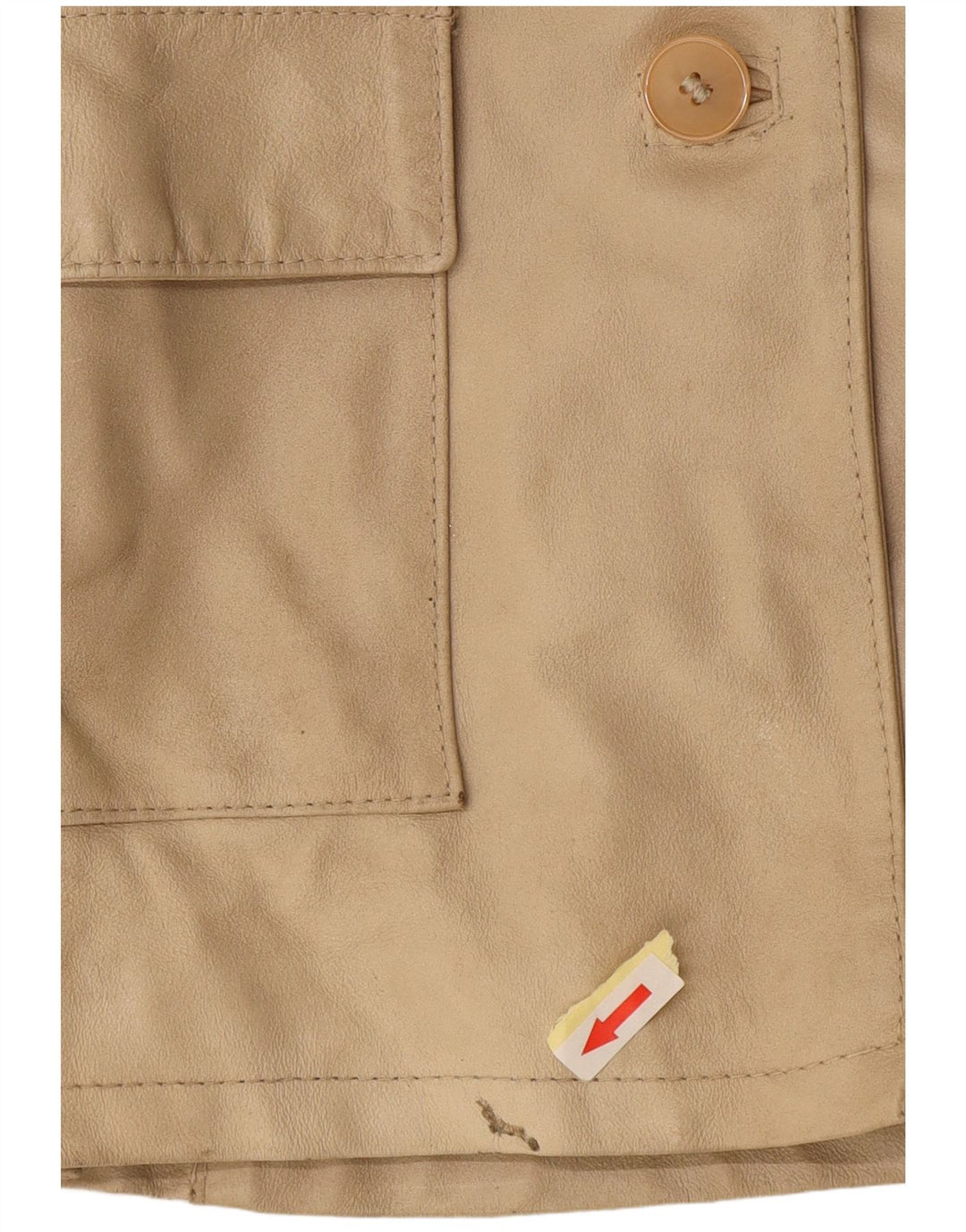 Viamaestra Womens Leather Jacket UK 12 Medium Beige Leather