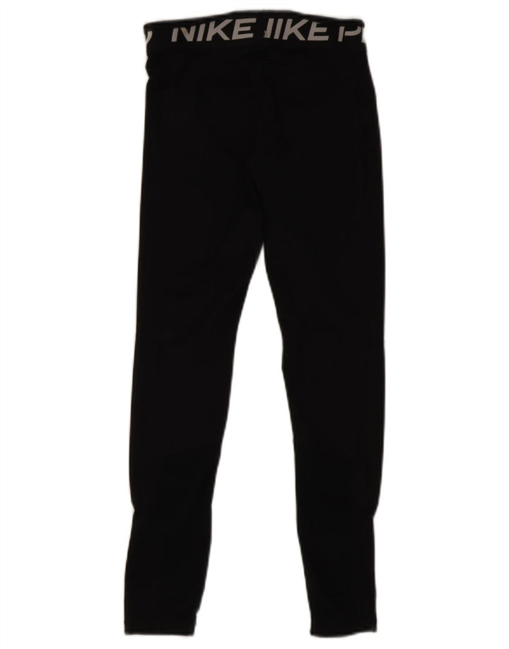 Nike Womens Dri Fit Graphic Leggings UK 14 Large Black Polyester