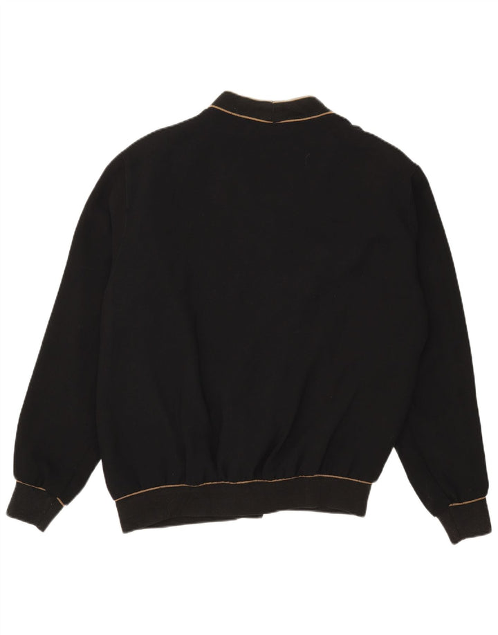 Jacques Lorant Mens Cardigan Sweater UK 38 Medium Black Colourblock