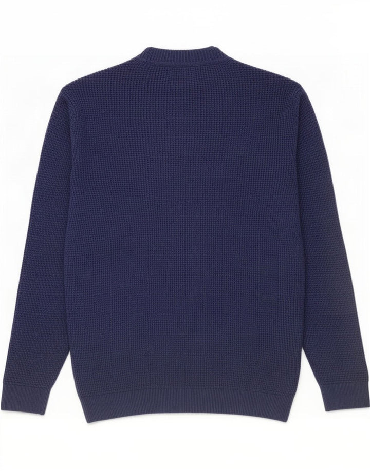 Zara Mens Turtle Neck Jumper Sweater Large Navy Blue Polyester
