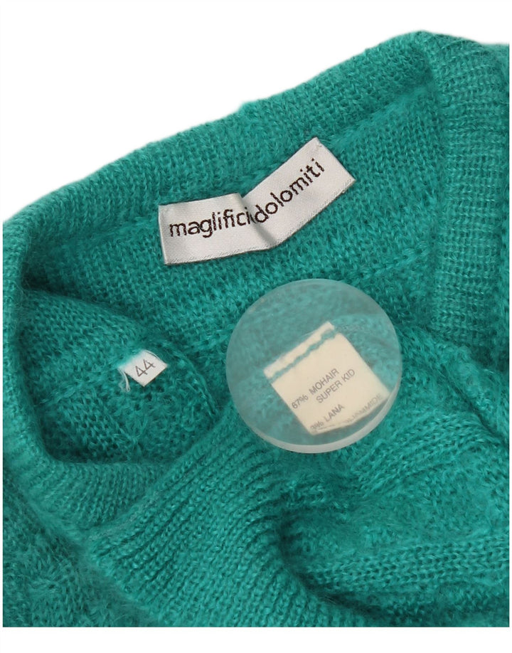 Vintage Womens Cardigan Sweater IT 44 Medium Green Mohair