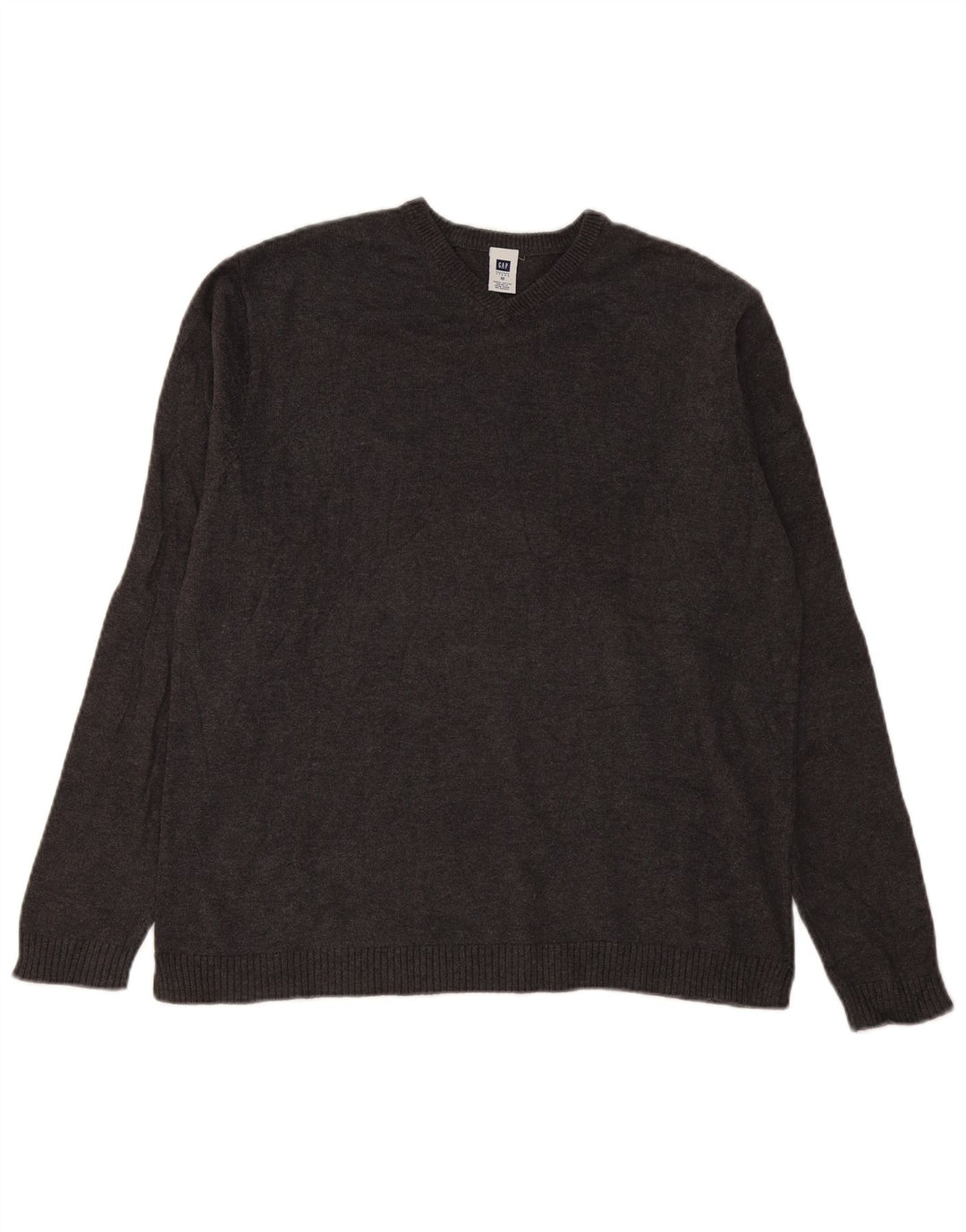 Gap Mens V-Neck Jumper Sweater Medium Grey Cotton