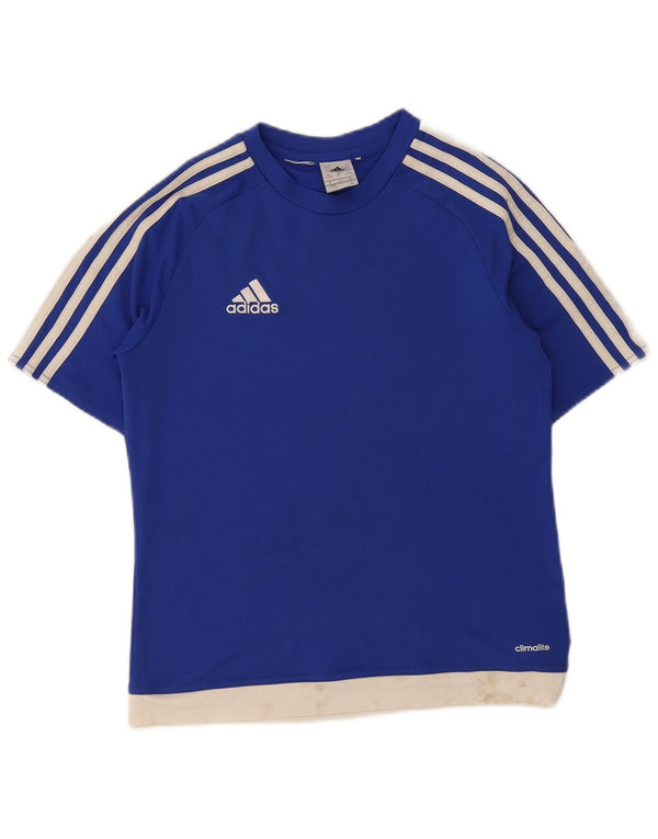 Tricou cu grafic Climalite Adidas pentru băieți Top 13-14 ani, albastru, color block