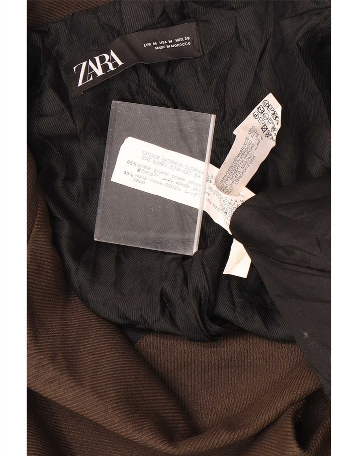 Zara Manteau surdimensionné pour femme UK 14 Polyester marron moyen