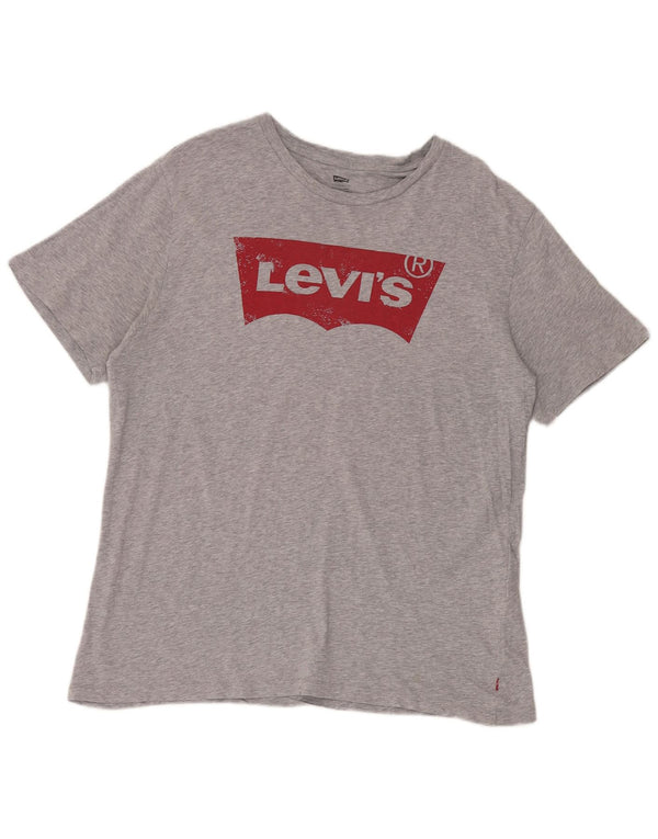 T-shirt grafica da uomo Levi's Top XL in cotone grigio