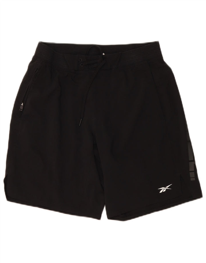 Reebok Womens Graphic Swimming Shorts UK 10 Small  Black Polyester
