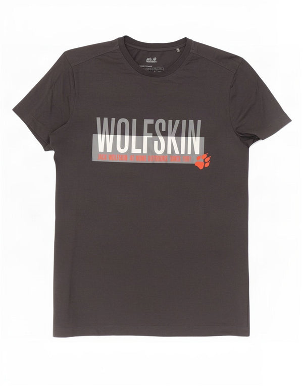 Jack Wolfskin T-shirt graphique pour homme UK 34 XS Gris Coton