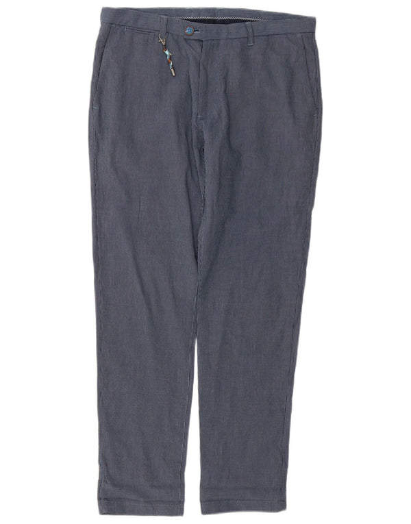 Zara Ανδρικό παντελόνι Chino Slim EU 40 Medium W31 L29 Navy Blue Pinstripe