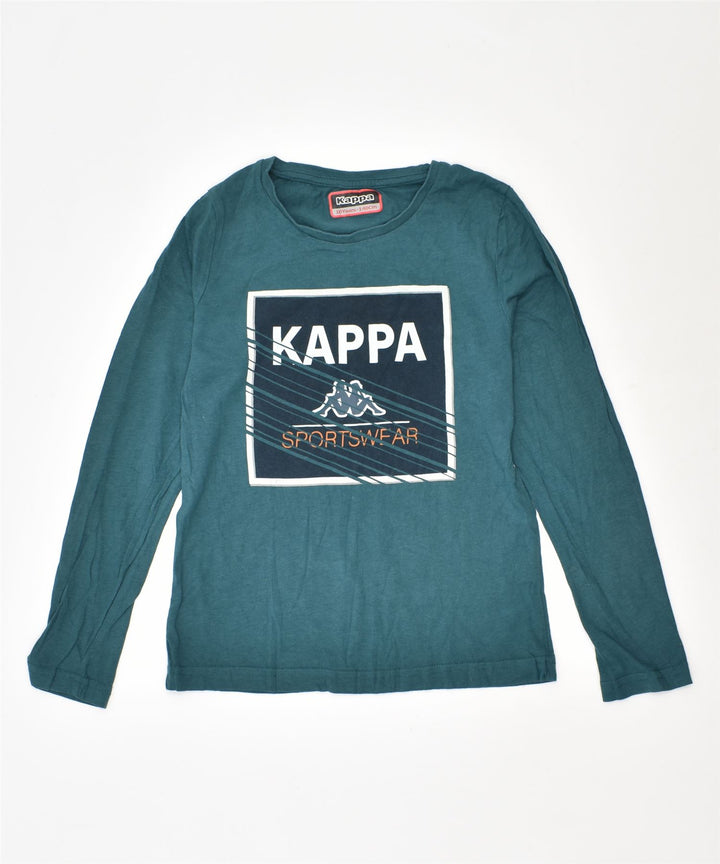 KAPPA Boys Graphic Top Long Sleeve 9-10 Years Green Cotton | Vintage | Thrift | Second-Hand | Used Clothing | Messina Hembry 