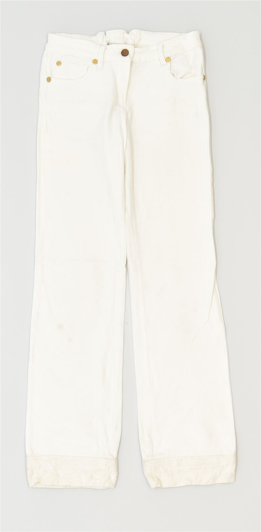 ICEBERG Girls Bootcut Casual Trousers 9-10 Years W24 L29 White Classic | Vintage | Thrift | Second-Hand | Used Clothing | Messina Hembry 