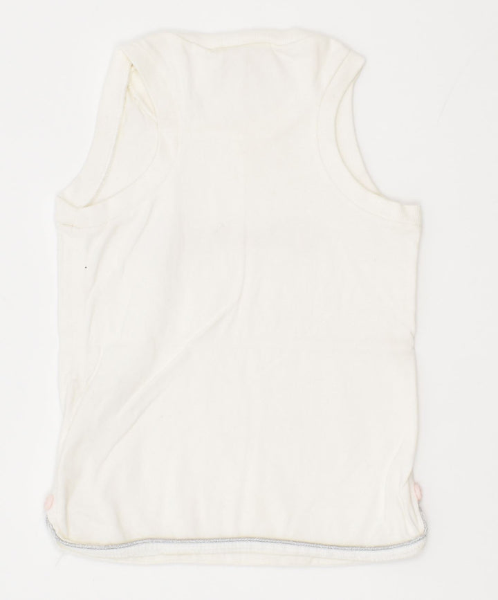 CHAMPION Girls Graphic Vest Top 6-9 Months White Cotton | Vintage | Thrift | Second-Hand | Used Clothing | Messina Hembry 