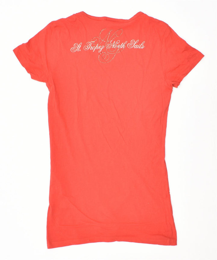 NORTH SAILS Womens Graphic T-Shirt Top UK 16 Large Red Cotton | Vintage | Thrift | Second-Hand | Used Clothing | Messina Hembry 