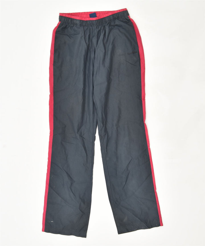 REEBOK Womens Tracksuit Trousers UK 4/6 XS Black Polyester | Vintage | Thrift | Second-Hand | Used Clothing | Messina Hembry 