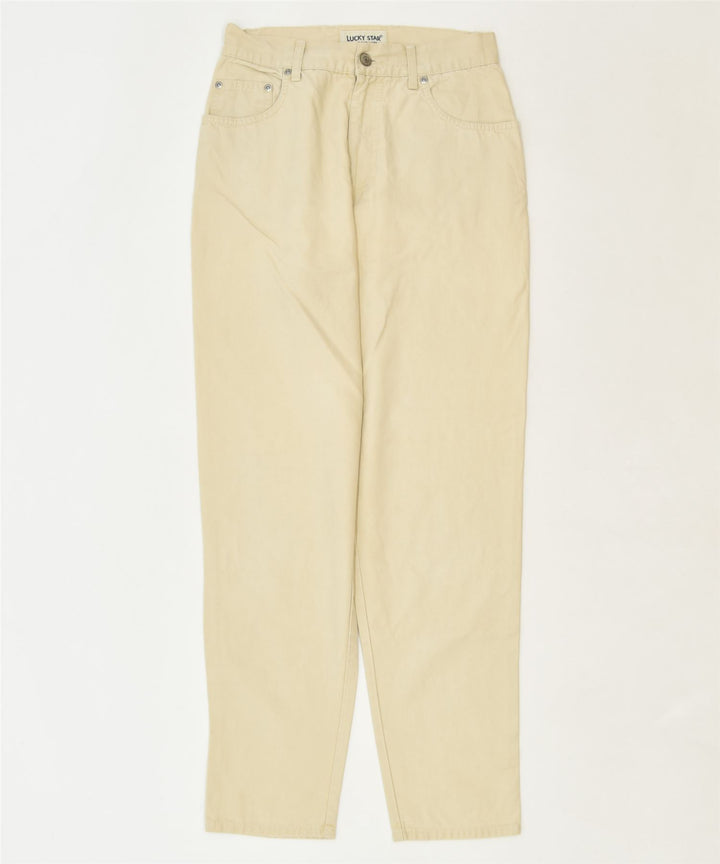 LUCKY STAR Womens Tapered Casual Trousers W29 L30 Beige Cotton Classic | Vintage | Thrift | Second-Hand | Used Clothing | Messina Hembry 