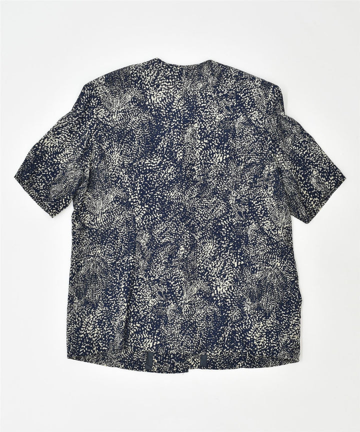 VINTAGE Womens Short Sleeve Shirt Blouse UK 18 XL Blue Spotted | Vintage | Thrift | Second-Hand | Used Clothing | Messina Hembry 
