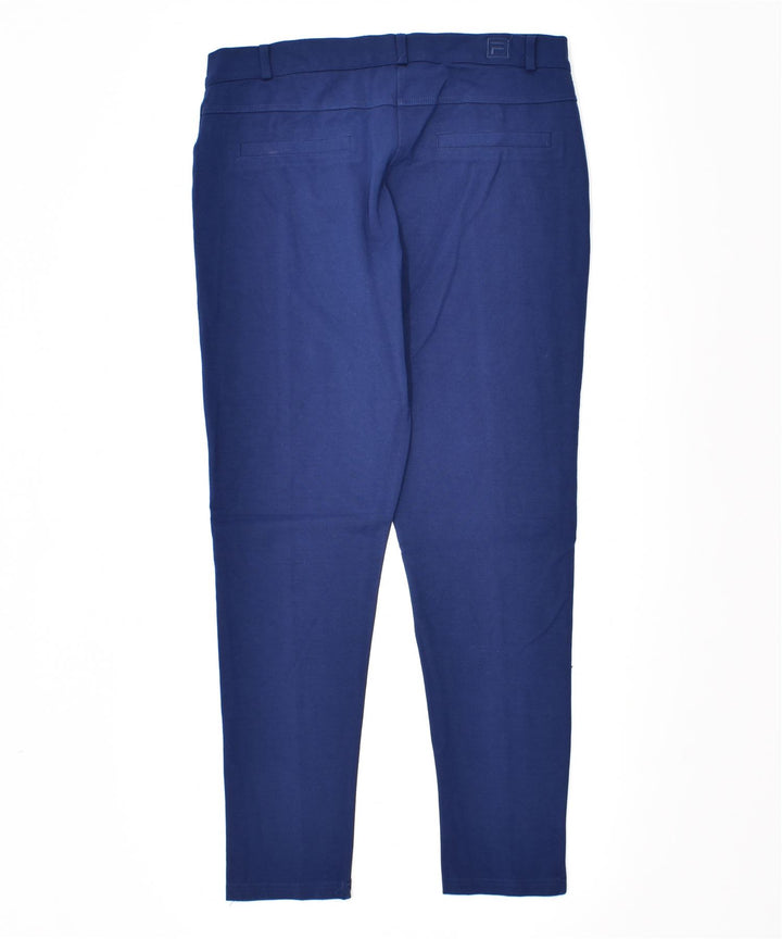 FILA Womens Skinny Casual Trousers Large W31 L27 Blue Viscose | Vintage | Thrift | Second-Hand | Used Clothing | Messina Hembry 