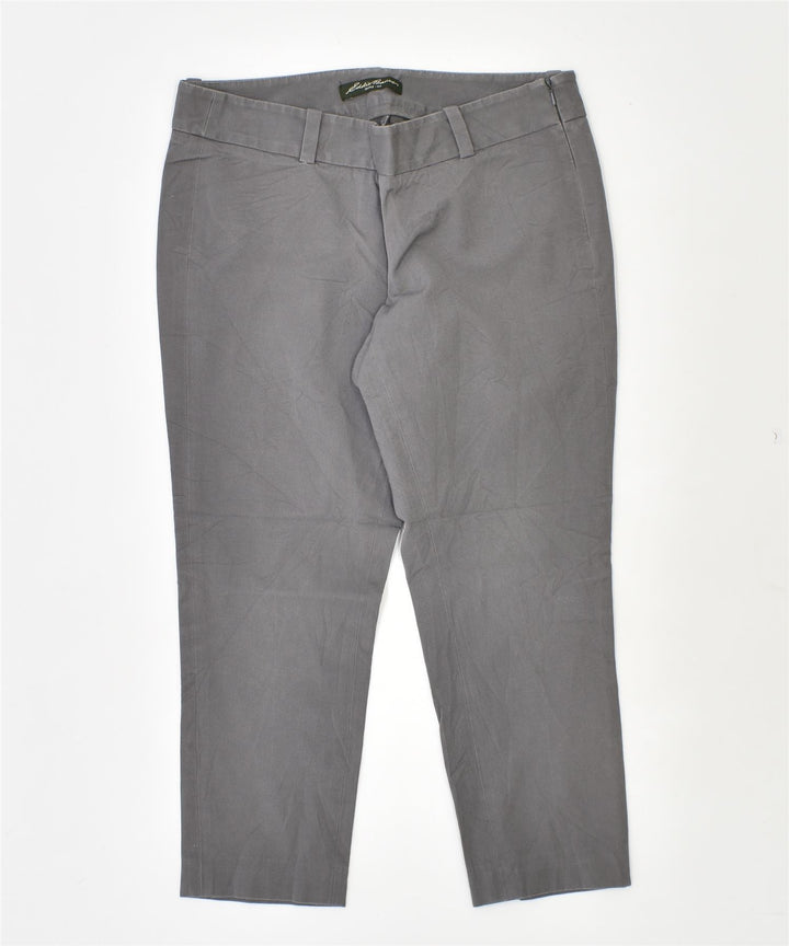 EDDIE BAUER Womens Low Waist Slim Capri Trousers W30 L21 Grey Cotton | Vintage | Thrift | Second-Hand | Used Clothing | Messina Hembry 