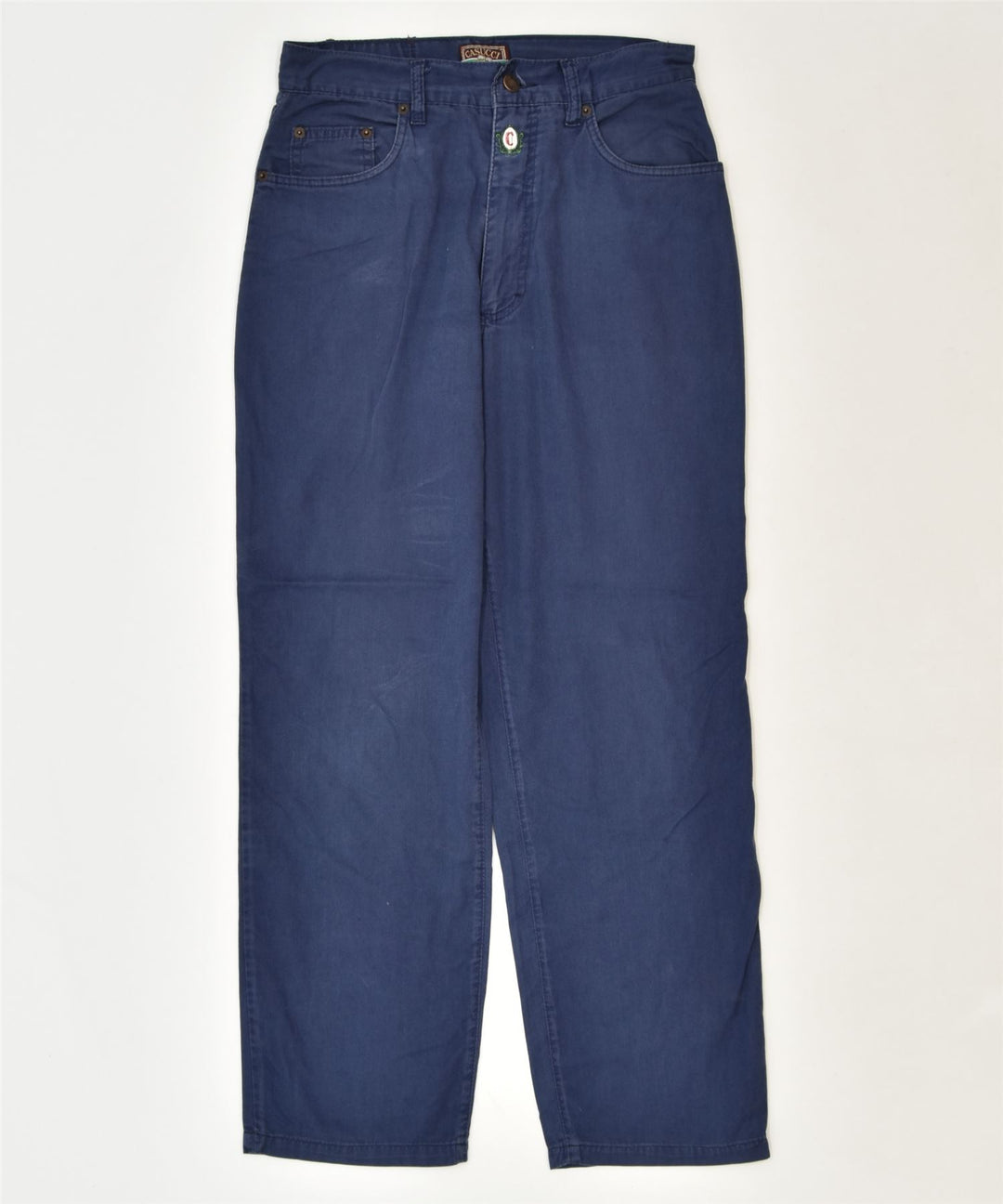 CASUCCI Womens Slim Casual Trousers W30 L28 Navy Blue Cotton Classic | Vintage | Thrift | Second-Hand | Used Clothing | Messina Hembry 