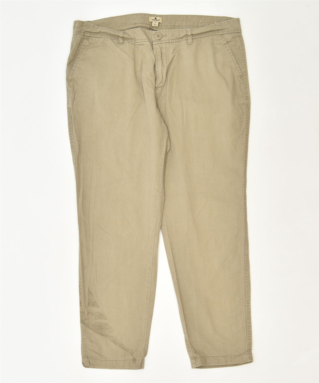 WOOLRICH Womens Slim Chino Trousers US 12 XL W34 L26 Brown Cotton Classic | Vintage | Thrift | Second-Hand | Used Clothing | Messina Hembry 