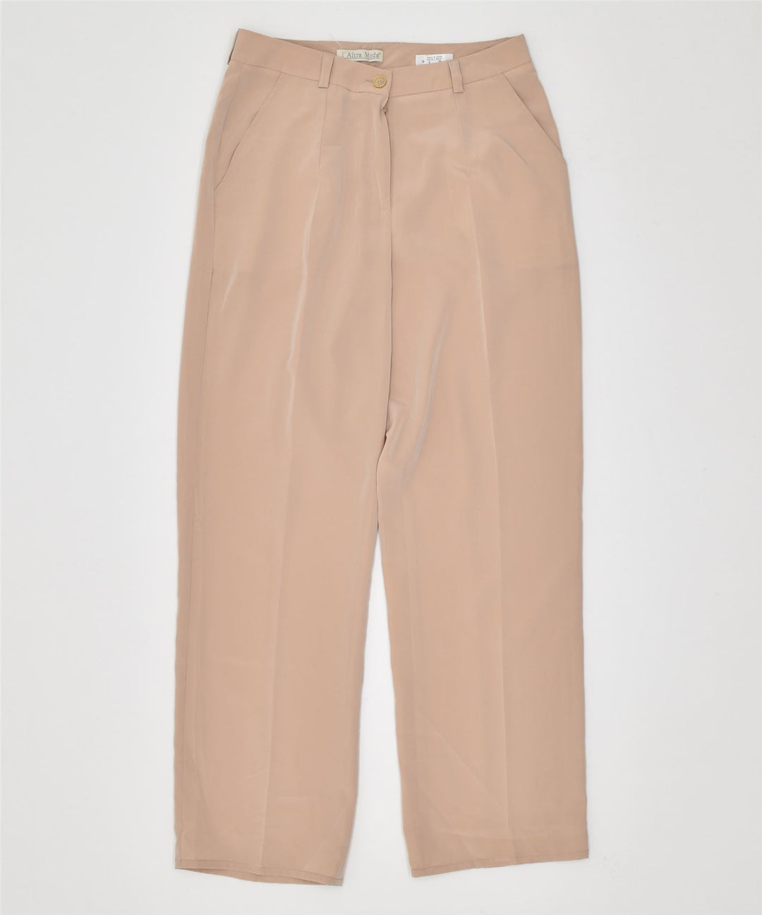 L'ALTRA MODA Womens Slim Chino Trousers IT 42 Medium W28 L28 Beige | Vintage | Thrift | Second-Hand | Used Clothing | Messina Hembry 