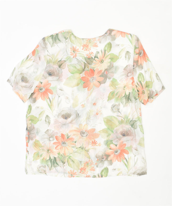 VINTAGE Womens Shirt Blouse UK 18 XL Multicoloured Floral Viscose | Vintage | Thrift | Second-Hand | Used Clothing | Messina Hembry 