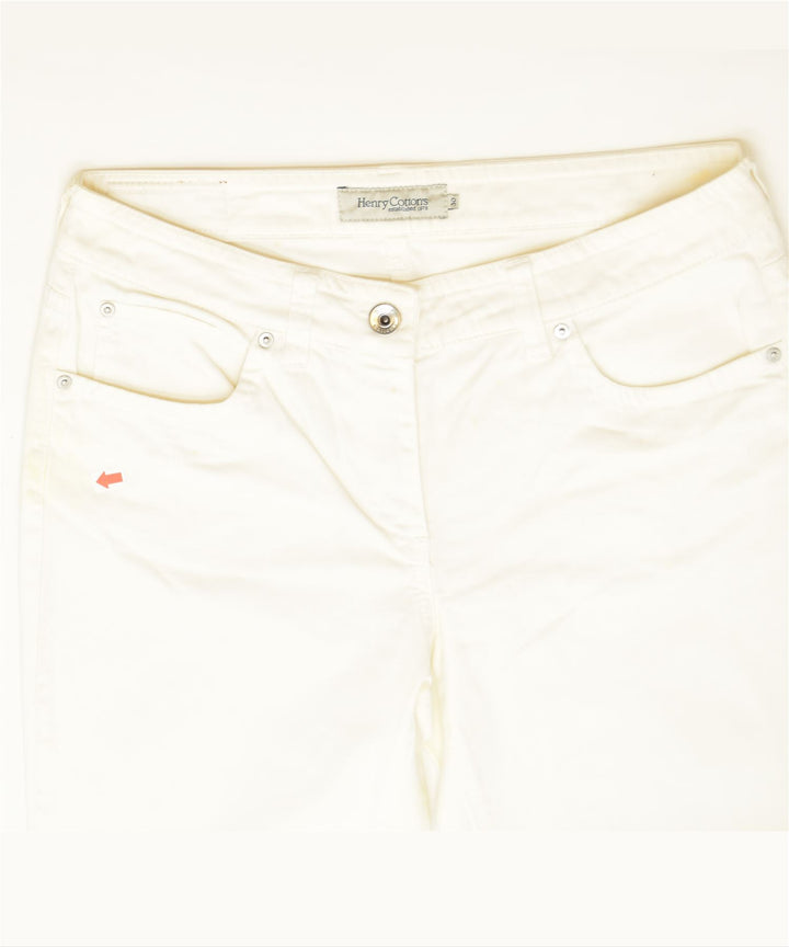 HENRY COTTONS Womens Straight Casual Trousers W30 L28 White Cotton Classic | Vintage | Thrift | Second-Hand | Used Clothing | Messina Hembry 