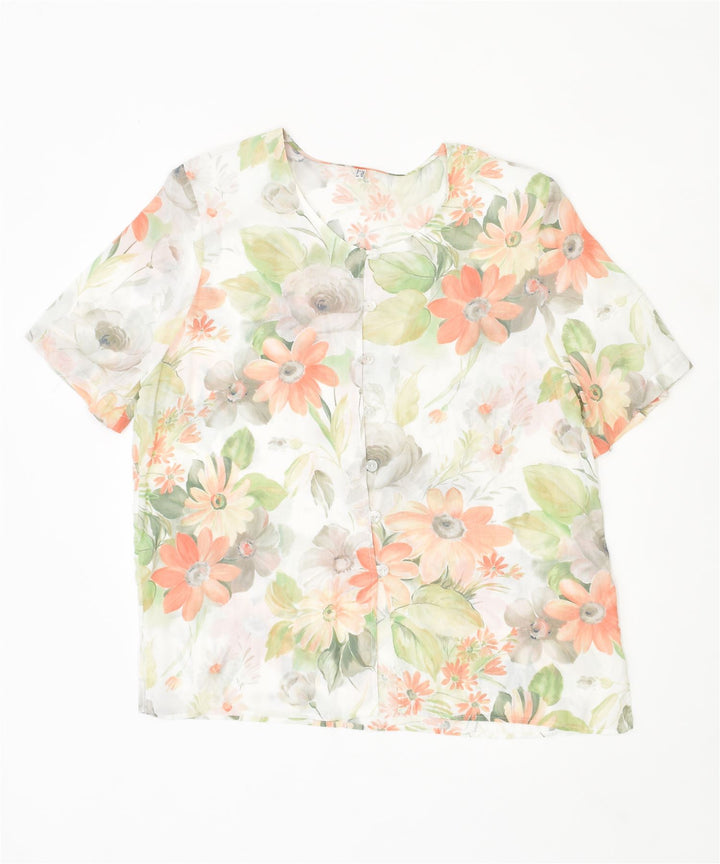 VINTAGE Womens Shirt Blouse UK 18 XL Multicoloured Floral Viscose | Vintage | Thrift | Second-Hand | Used Clothing | Messina Hembry 