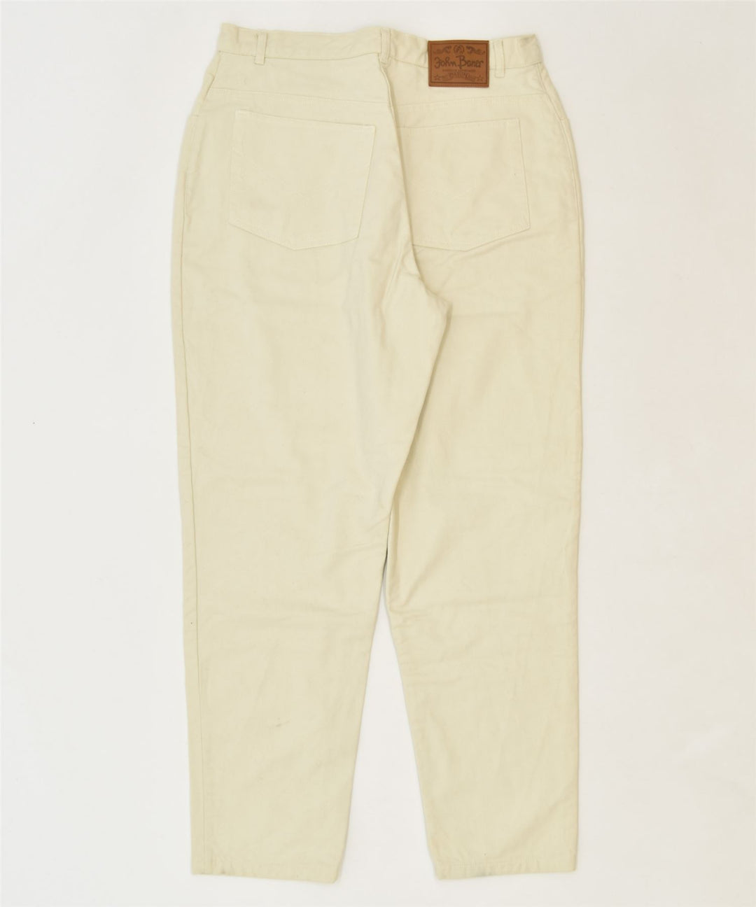 JOHN BANER Womens Slim Jeans UK 16 Large W32 L30 Off White Cotton Classic | Vintage | Thrift | Second-Hand | Used Clothing | Messina Hembry 