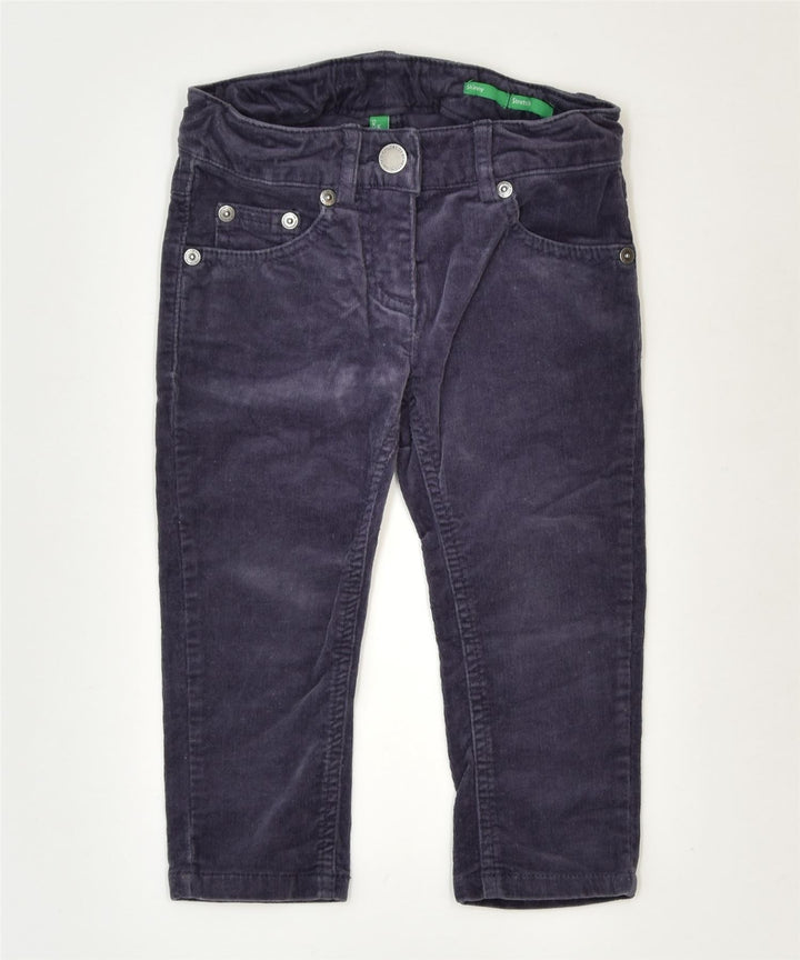 BENETTON Girls Skinny Corduroy Trousers 12-18 Months W20 L12 Blue | Vintage | Thrift | Second-Hand | Used Clothing | Messina Hembry 