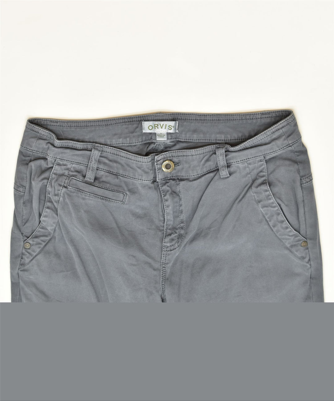 ORVIS Womens Slim Chino Trousers US 4 Small W28 L29 Grey Cotton Classic | Vintage | Thrift | Second-Hand | Used Clothing | Messina Hembry 