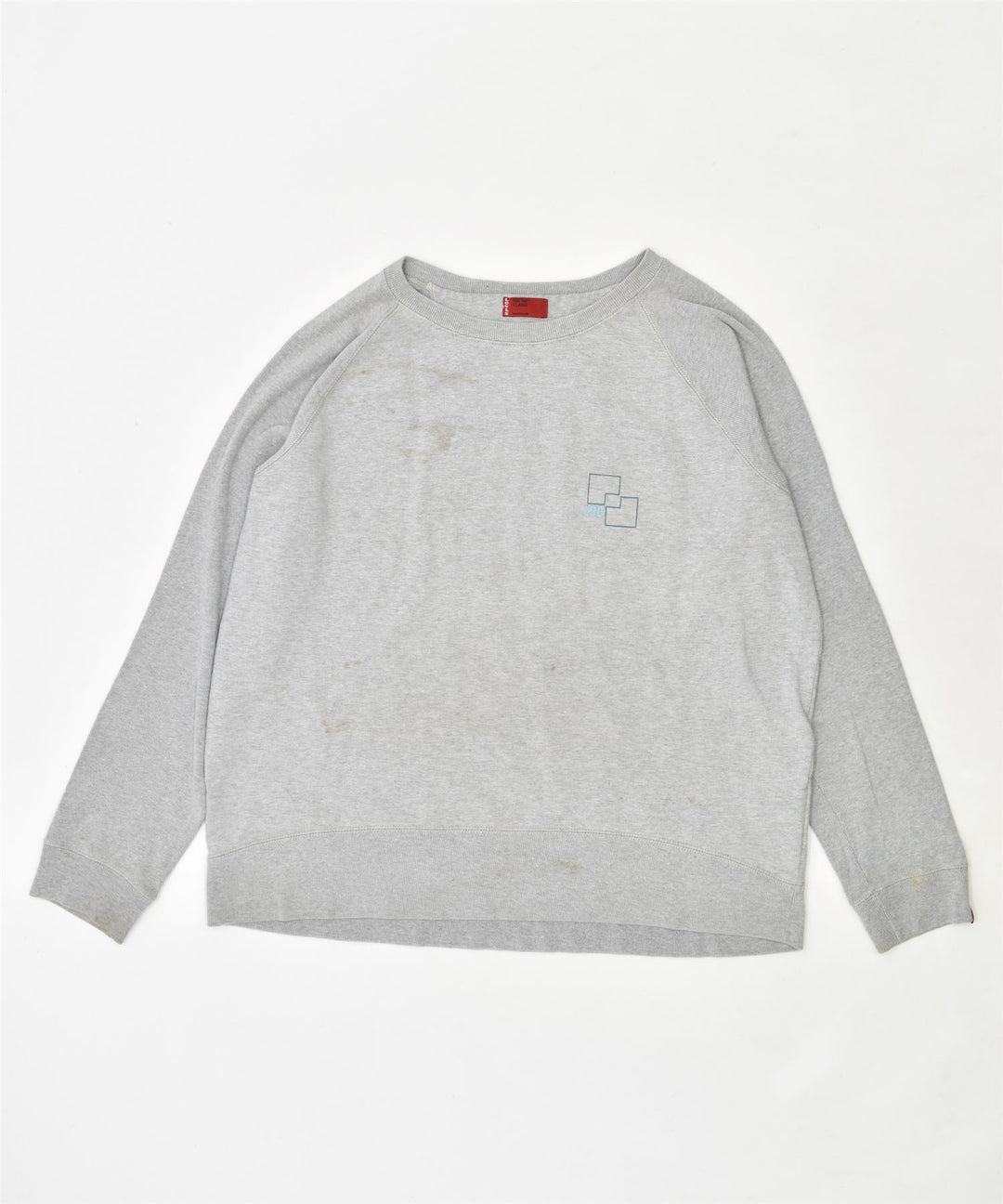 LEVI'S Womens Crop Sweatshirt Jumper UK 18 XL Grey | Vintage | Thrift | Second-Hand | Used Clothing | Messina Hembry 