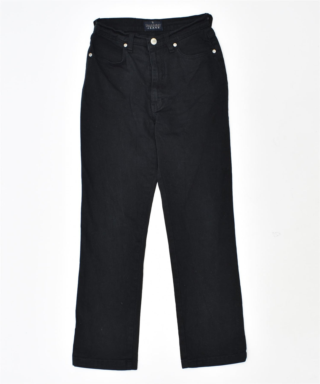 TRUSSARDI Womens High Waist Skinny Casual Trousers W26 L26 Black Cotton | Vintage | Thrift | Second-Hand | Used Clothing | Messina Hembry 