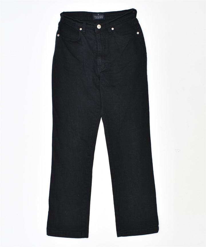 TRUSSARDI Womens High Waist Skinny Casual Trousers W26 L26 Black Cotton | Vintage | Thrift | Second-Hand | Used Clothing | Messina Hembry 